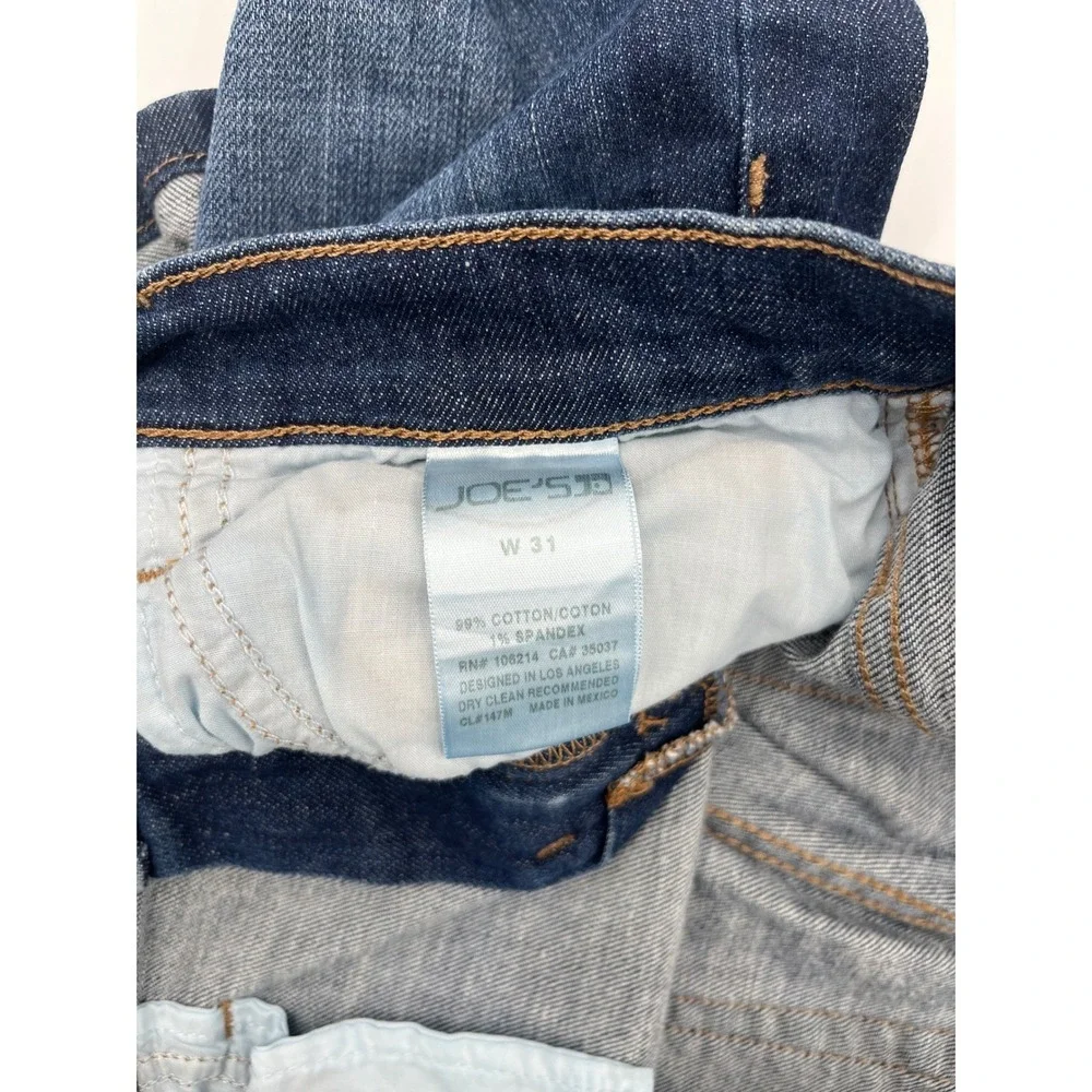 Joe's Jeans Womens Dark Wash Denim Shorts Mid Rise Size 31 Whiskered Stretch